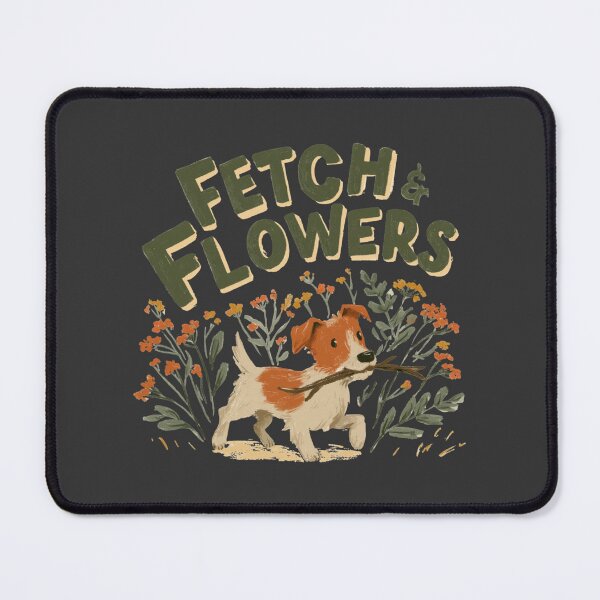 Item preview, Fetch & Flowers Playful Terrier Dog Lover Design designed and sold by NicolasGlowArt.