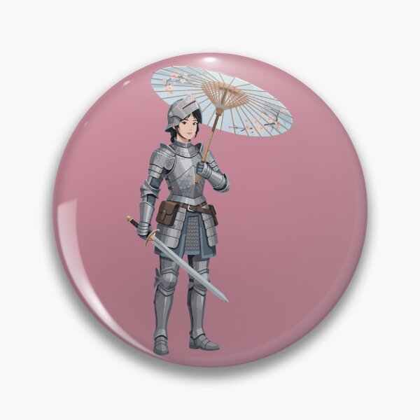 Item preview, Female Knight Cherry Blossom Parasol Fantasy Warrior designed and sold by KungPowUnicorn.
