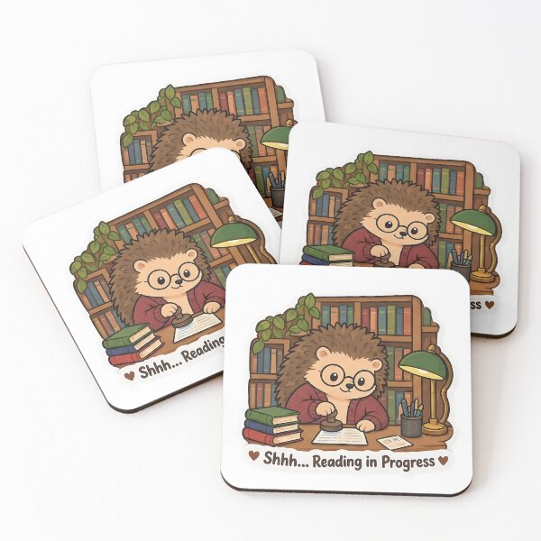 Item preview, Cute Hedgehog Librarian – Shhh Reading in Progress Book Lover Gift designed and sold by Isliath.