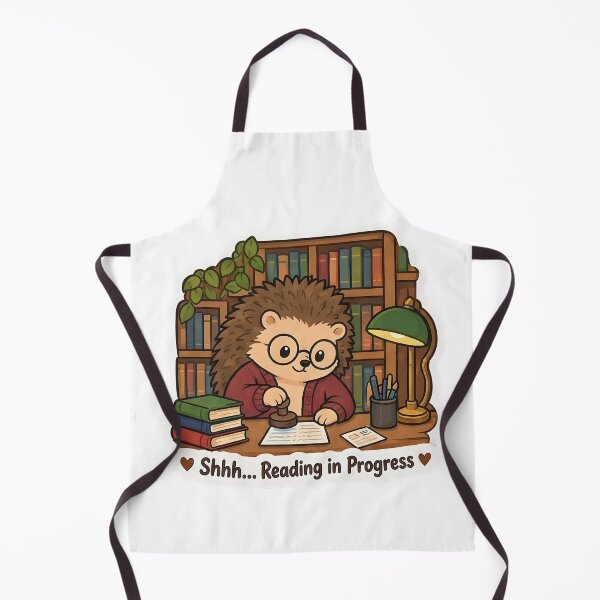 Item preview, Cute Hedgehog Librarian – Shhh Reading in Progress Book Lover Gift designed and sold by Isliath.