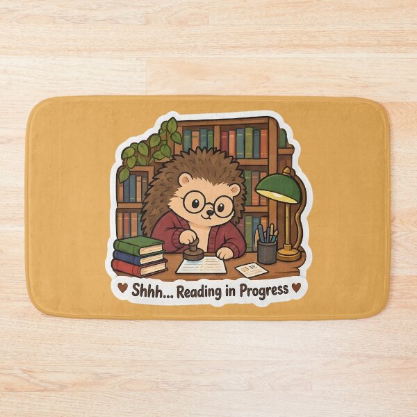 Item preview, Cute Hedgehog Librarian – Shhh Reading in Progress Book Lover Gift designed and sold by Isliath.