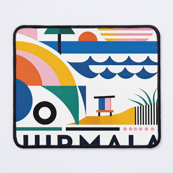 Item preview, Colorful geometric poster featuring abstract sun, waves, trees, designed and sold by ckybe.