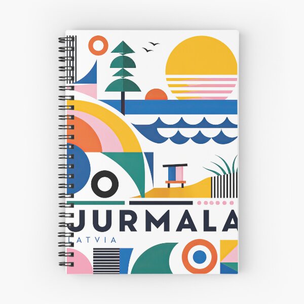 Item preview, Colorful geometric poster featuring abstract sun, waves, trees, designed and sold by ckybe.