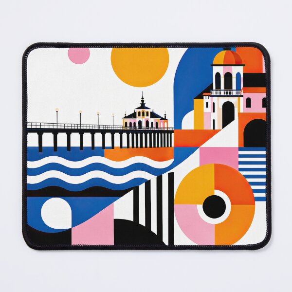 Item preview, Colorful geometric poster illustration of Palanga, Lithuania fea designed and sold by ckybe.