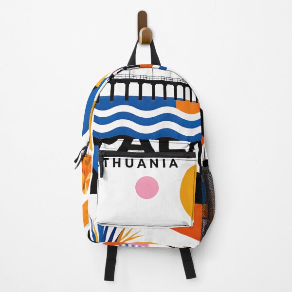 Item preview, Colorful geometric poster illustration of Palanga, Lithuania fea designed and sold by ckybe.