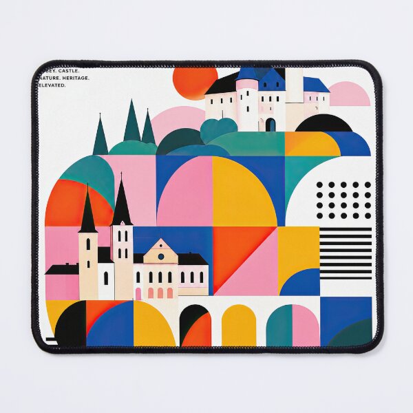 Item preview, Colorful geometric poster featuring Luxembourg castles, church t designed and sold by ckybe.