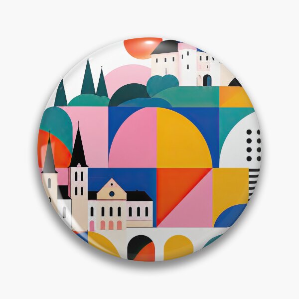Item preview, Colorful geometric poster featuring Luxembourg castles, church t designed and sold by ckybe.
