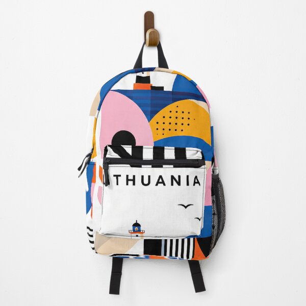 Item preview, Colorful geometric illustration of a Nordic coastal village designed and sold by ckybe.