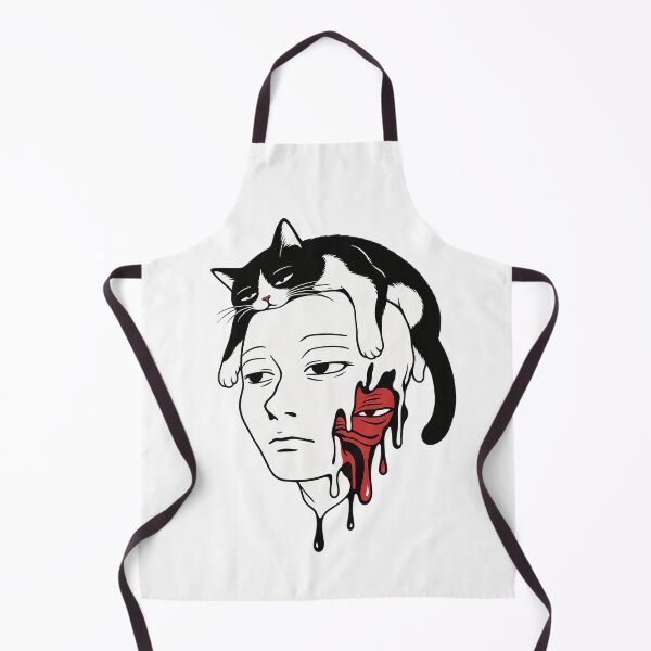 Item preview, Surreal Melting Face with Tuxedo Cat Dark Aesthetic Art designed and sold by zzz888.