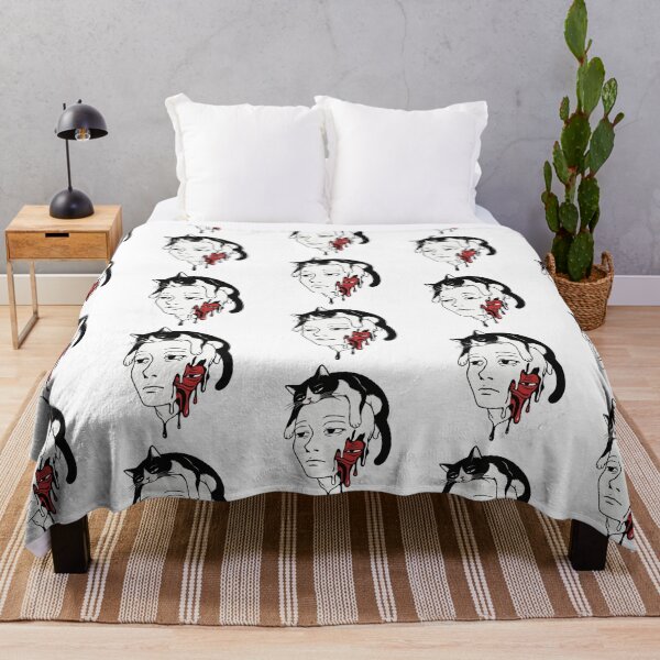 Item preview, Surreal Melting Face with Tuxedo Cat Dark Aesthetic Art designed and sold by zzz888.