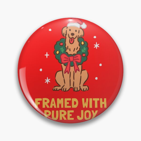 Item preview, Golden Retriever sitting inside Christmas Wreath with Santa Hat designed and sold by monkik.