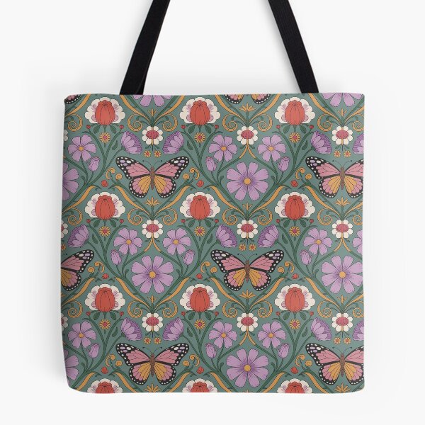 Item preview, Butterfly Botanical Art Nouveau Pattern – Vintage Floral Butterfly Seamless Design designed and sold by Tamas Das.