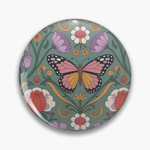 Item preview, Butterfly Botanical Art Nouveau Pattern – Vintage Floral Butterfly Seamless Design designed and sold by Tamas Das.