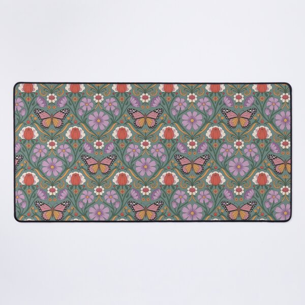 Item preview, Butterfly Botanical Art Nouveau Pattern – Vintage Floral Butterfly Seamless Design designed and sold by Tamas Das.