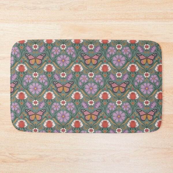 Item preview, Butterfly Botanical Art Nouveau Pattern – Vintage Floral Butterfly Seamless Design designed and sold by Tamas Das.
