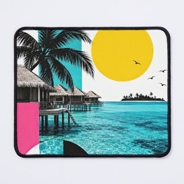 Item preview, Maldives travel poster featuring turquoise ocean, overwater bung designed and sold by ckybe.