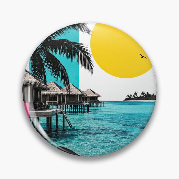 Item preview, Maldives travel poster featuring turquoise ocean, overwater bung designed and sold by ckybe.