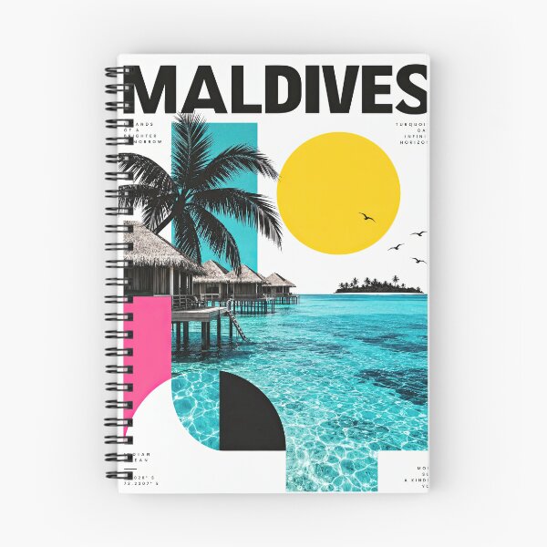 Item preview, Maldives travel poster featuring turquoise ocean, overwater bung designed and sold by ckybe.