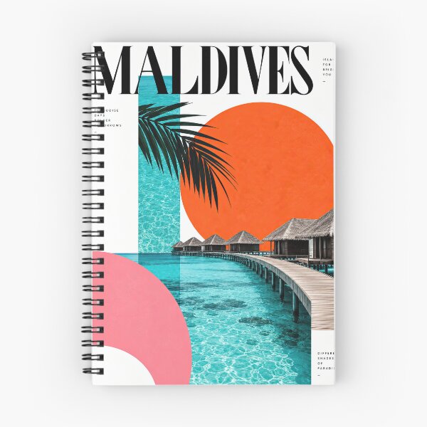 Item preview, Editorial-style Maldives travel poster featuring turquoise lagoo designed and sold by ckybe.