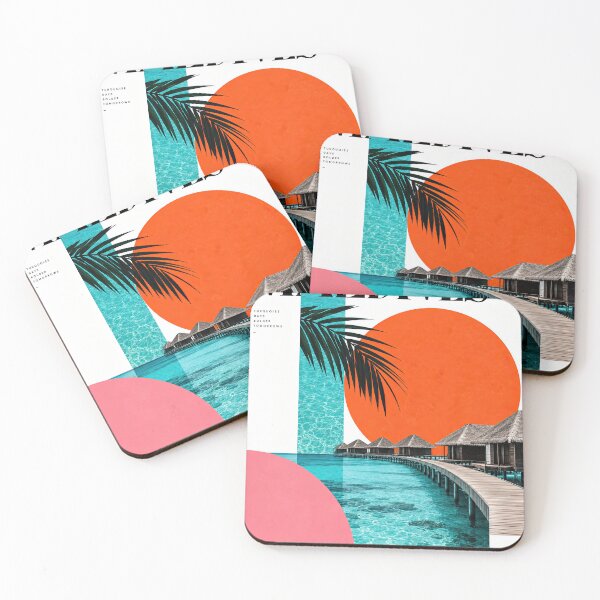 Item preview, Editorial-style Maldives travel poster featuring turquoise lagoo designed and sold by ckybe.