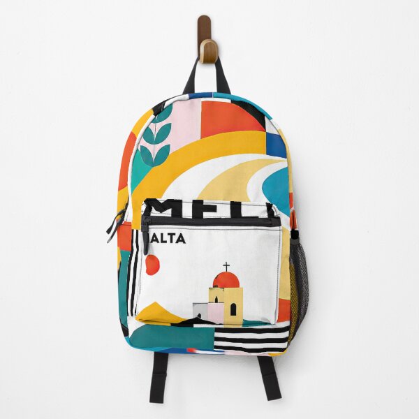 Item preview, Colorful geometric poster illustrating Mellieha, Malta, with abs designed and sold by ckybe.