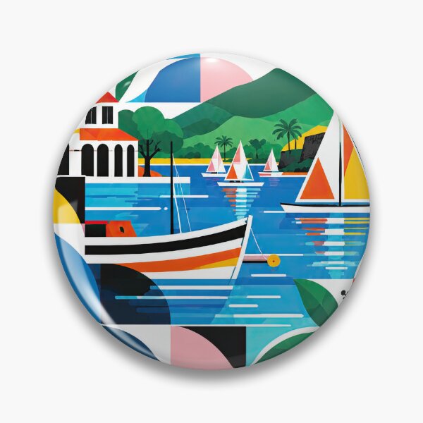 Item preview, Colorful geometric travel poster featuring a Mauritius seaside designed and sold by ckybe.