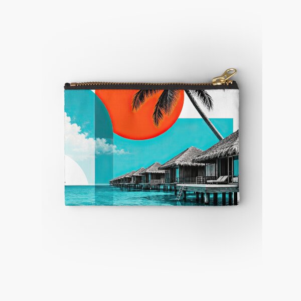 Item preview, Maldives travel poster featuring overwater bungalows, turquoise designed and sold by ckybe.