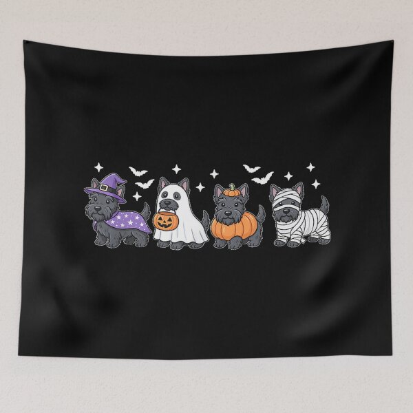 Item preview, Scottish Terrier Halloween Cute Dog Witch Ghost Pumpkin  designed and sold by HarinDonreka.