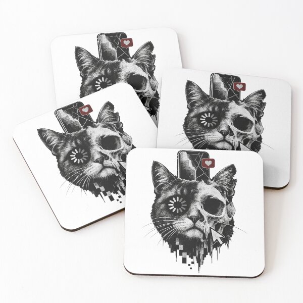 Item preview, Cyber Skull Cat Glitch Art Broken Screen Aesthetic designed and sold by zzz888.