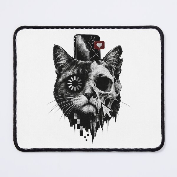 Item preview, Cyber Skull Cat Glitch Art Broken Screen Aesthetic designed and sold by zzz888.