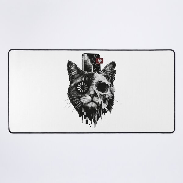 Item preview, Cyber Skull Cat Glitch Art Broken Screen Aesthetic designed and sold by zzz888.