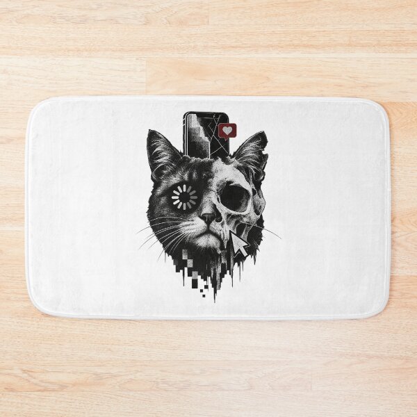 Item preview, Cyber Skull Cat Glitch Art Broken Screen Aesthetic designed and sold by zzz888.