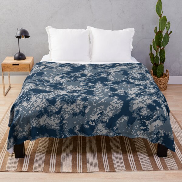 Item preview, Winter Camouflage Poster Edges Patterns in Blue Shades designed and sold by ShopieHome.