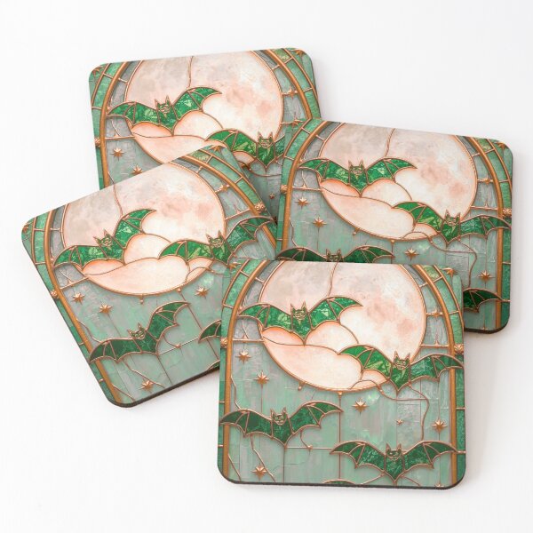 Item preview, Moonlit Bats in Emerald Gothic Frame designed and sold by BriSher.