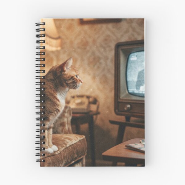 Item preview, Retro Cat Watching TV Vintage Evening Nostalgia designed and sold by ilkami.