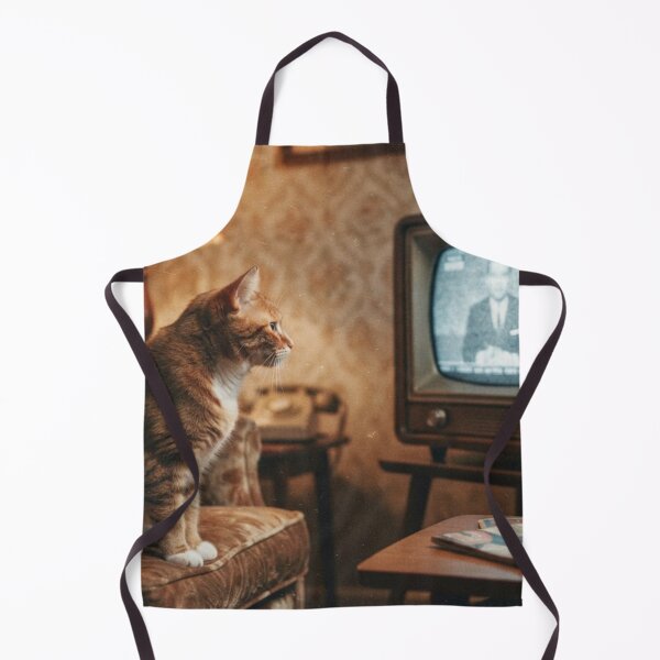 Item preview, Retro Cat Watching TV Vintage Evening Nostalgia designed and sold by ilkami.