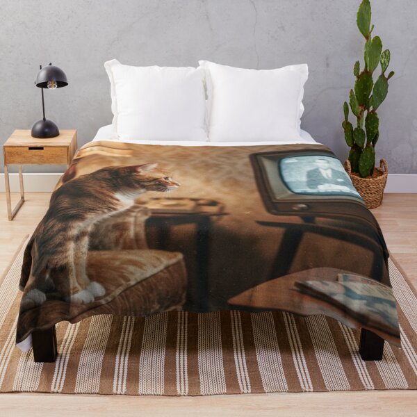 Item preview, Retro Cat Watching TV Vintage Evening Nostalgia designed and sold by ilkami.