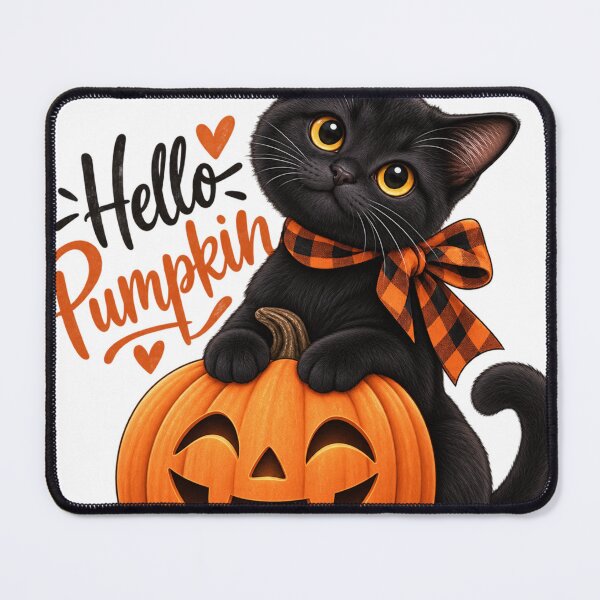 Item preview, Hello Pumpkin Black Cat – Cute Fall Halloween Cat designed and sold by meme2525.