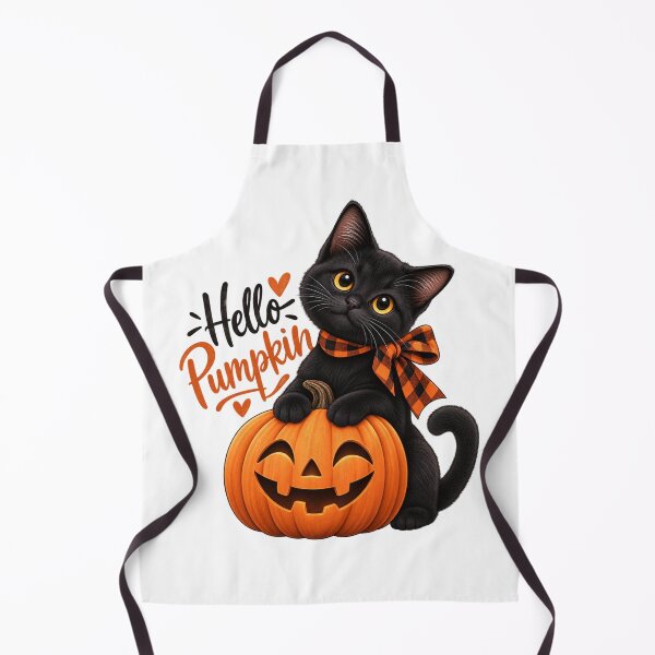 Item preview, Hello Pumpkin Black Cat – Cute Fall Halloween Cat designed and sold by meme2525.