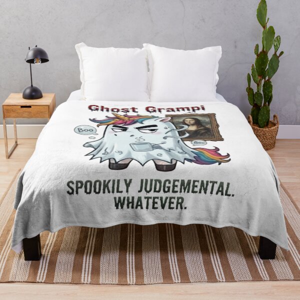 Item preview, Ghost Grampi Spookily Judgemental Funny Halloween Ghost Unicorn designed and sold by Sitred123.
