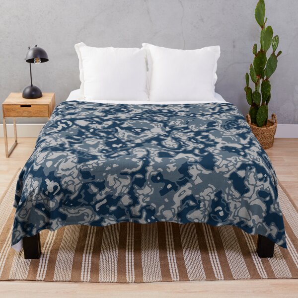 Item preview, Winter Camouflage Artistic Cutout Patterns in Blue Shades designed and sold by ShopieHome.