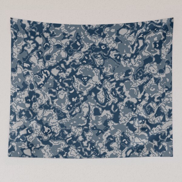 Item preview, Winter Camouflage Artistic Cutout Patterns in Blue Shades designed and sold by ShopieHome.