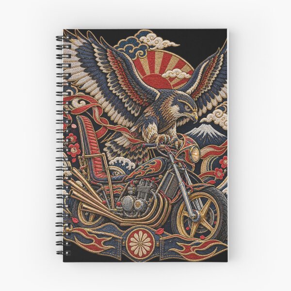 Item preview, Japanese Motorcycle Falcon Embroidery – Vintage Biker Crest Art designed and sold by Emoji Emblems.