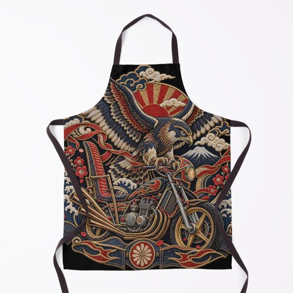 Item preview, Japanese Motorcycle Falcon Embroidery – Vintage Biker Crest Art designed and sold by Emoji Emblems.