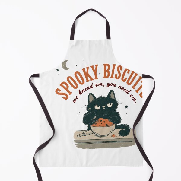 Item preview, Spooky Biscuits Black Cat Kneading Halloween Baker designed and sold by NicolasGlowArt.