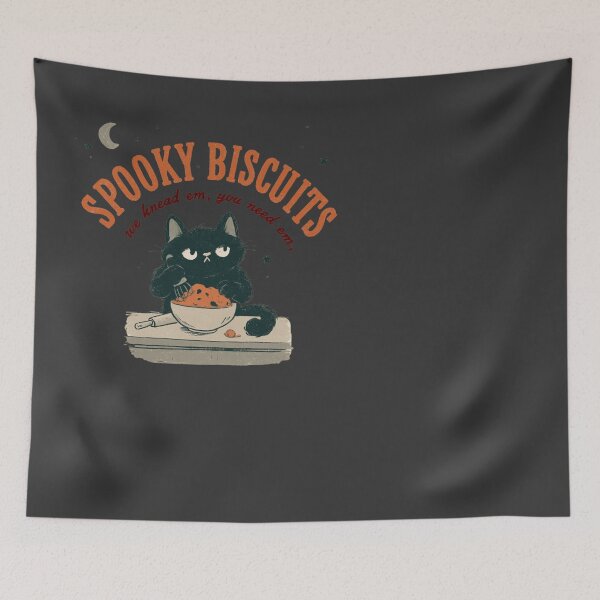 Item preview, Spooky Biscuits Black Cat Kneading Halloween Baker designed and sold by NicolasGlowArt.