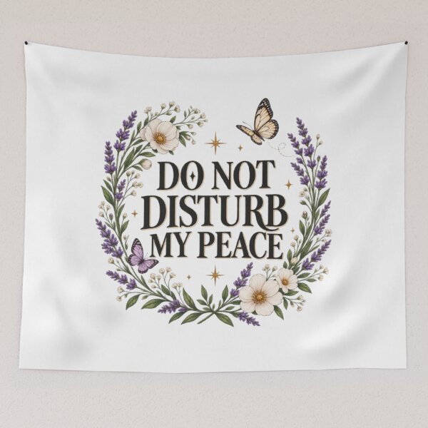 Item preview, Do Not Disturb My Peace Floral Botanical Aesthetic Quote designed and sold by TibbuTees.