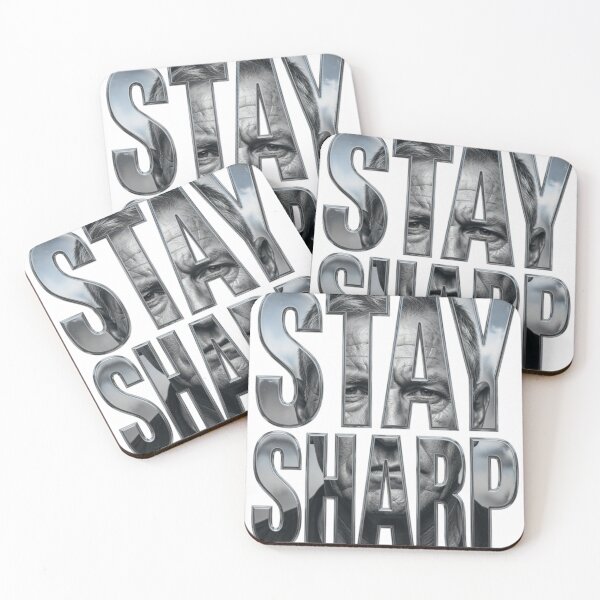 Item preview, Stay Sharp Rugged Portrait Typography Tee designed and sold by Imaginarium of Chaos falcon88 .