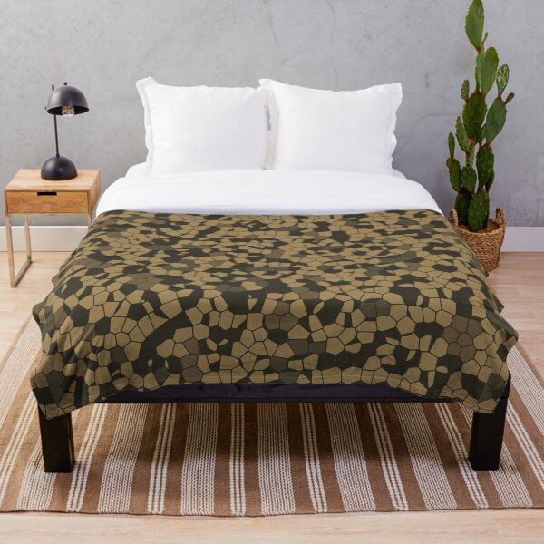 Item preview, Mosaic Camouflage Stained Glass Patterns in Brown and Green on Beige designed and sold by ShopieHome.