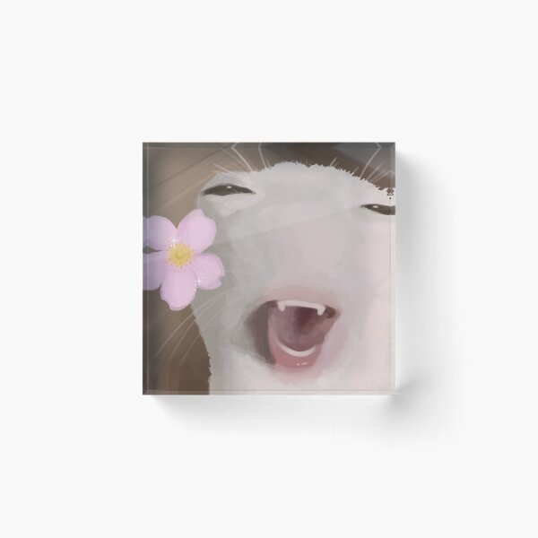 Item preview, Happy Cat Meme w/ Flower designed and sold by OricnsBelt.